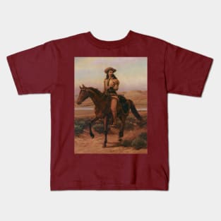 Portrait of Buffalo Bill on Charlie by William Cary Kids T-Shirt